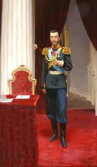 Ilya Repin Portrait of Emperor Nicholas II. Norge oil painting art
